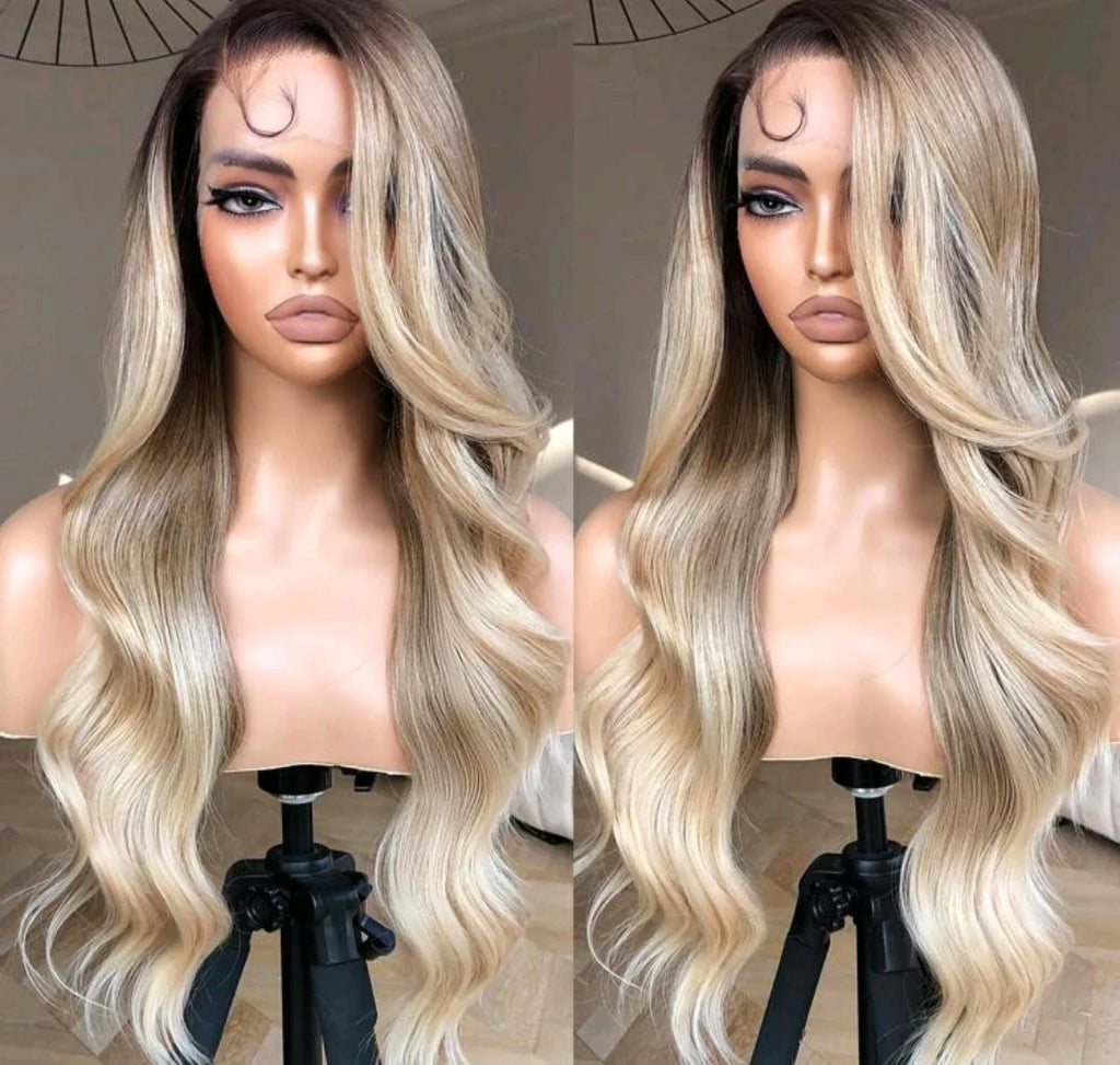 Ombre blond body wave (human blend) high quality